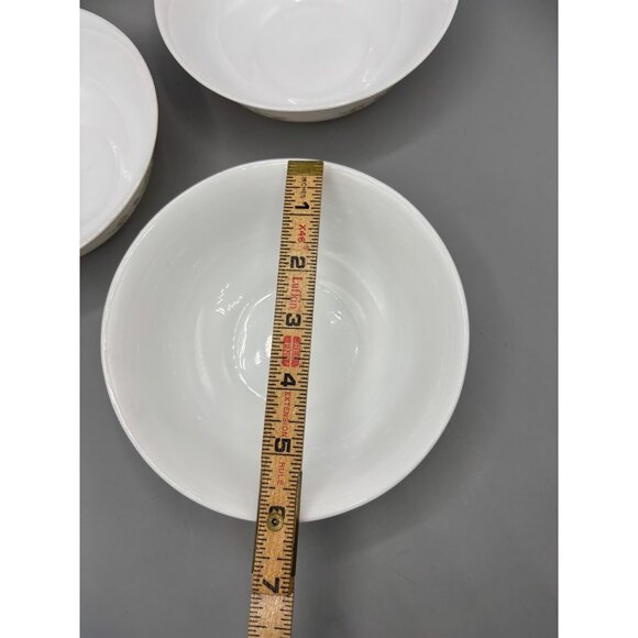 Set Of 3 Vintage Arcopal France Floral White Milk Glass Bowls - Picture 3 of 6